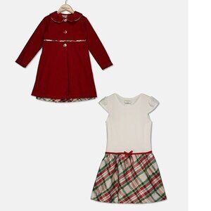 Blueberi Little Girls 2, Pc. Plaid Dress and Coat Set size 24 months